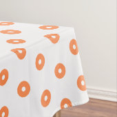 White Burnt Oranje Polka Dots Tafelkleed (Voorbeeld)