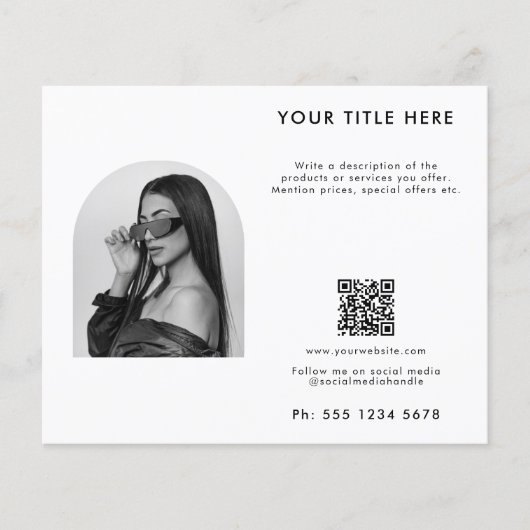 White Business Beauty Hair Nail Make-up Salon Flyer (Voorkant)