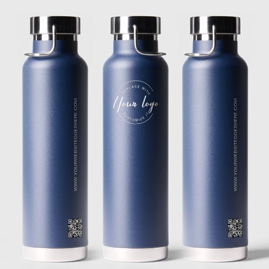 White Business logo Aangepaste QR-code website Waterfles