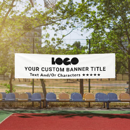 White Business Logo Company Brand Outdoor 10' lang Spandoek