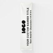 White Business Logo Company Brand Outdoor 10' lang Spandoek (Verticaal)