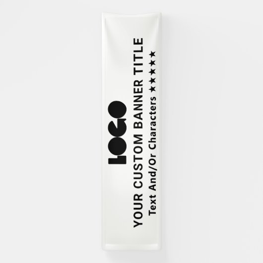 White Business Logo Company Brand Outdoor 10' lang Spandoek (Verticaal)