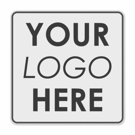 White Business Logo Company Modern Minimal Sticker (Voorkant)