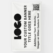 White Business Logo Company QR-code buitenshuis 3' Spandoek (Verticaal)
