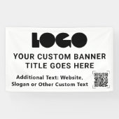 White Business Logo Company QR-code buitenshuis 3' Spandoek (Horizontaal)