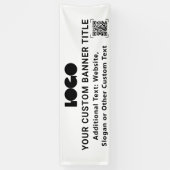 White Business Logo Company QR code Outdoor 2,5x8 Spandoek (Verticaal)