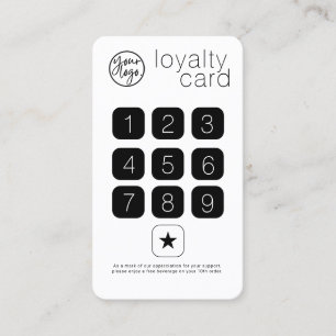 WHITE BUSINESS LOGO KEYPAD STIJL LOYALITEIT KAART VISITEKAARTJE