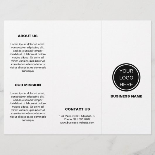 White Business Logo Marketing Trifold Brochure (Voorkant)
