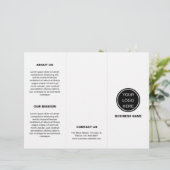 White Business Logo Marketing Trifold Brochure (Staand voorkant)