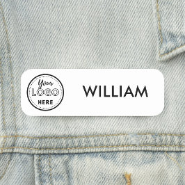 White Business Logo Minimalistisch personeel Naamplaatje