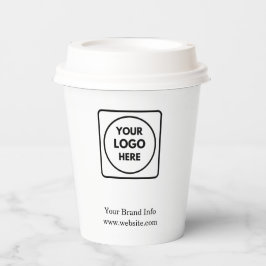 White Business Logo | Minimalistisch schoon merk Papieren Bekers