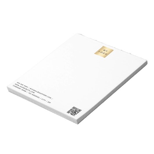 White business logo QR-code Notitieblok (Linkerzijde)
