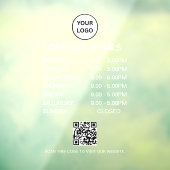 White Business Opening Hours Modern Script Qr  Raamsticker (Vel 3)