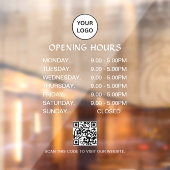 White Business Opening Hours Modern Script Qr Raamsticker (Vel 2)