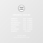 White Business Opening Hours Simple Modern Script  Raamsticker (Vel)
