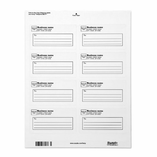 White Business Shipping Label (Full Sheet)