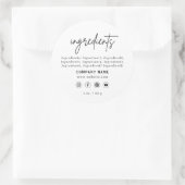 White Business Social Media Ingrediënten Label (Tas)