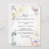 White Butterflies Engagement Party Kaart (Voorkant)