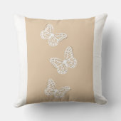 White Butterflies Home Decor Throw Cushions Kussen (Achterkant)