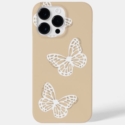 White Butterflies Minimalist Girly iPhone Case (Achterkant)