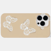 White Butterflies Minimalist Girly iPhone Case (Achterkant (horizontaal))