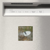 White Butterfly "Be Kind to Animals" Magnet (Insitu (Vaatwasser))