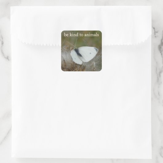 White Butterfly "Be Kind to Animals" Sticker Sheet (Tas)