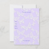 White Butterfly  Blue Grey 1st Birthday Part Kaart (Achterkant)