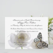 White Butterfly Custom Bridal Shower Invitations Kaart (Staand voorkant)