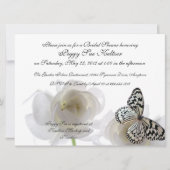 White Butterfly Custom Bridal Shower Invitations Kaart (Voorkant)