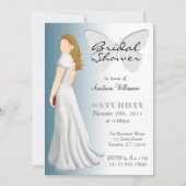 White Butterfly Elegant Bridal Shower Invitations Kaart (Voorkant)