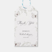 White Butterfly Garden Vrijgezellenfeest dank u Cadeaulabel (Voorkant)