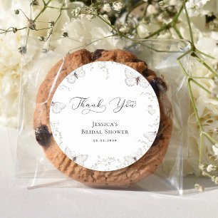 White Butterfly Garden Vrijgezellenfeest dank u Ronde Sticker