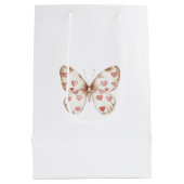 White Butterfly Hearts verjaardag Medium Cadeauzakje (Achterkant)