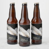 White Butterfly Koi Foto gepersonaliseerd Bier Etiket (Flessen)