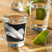 White Butterfly Koi Foto Shot Glas