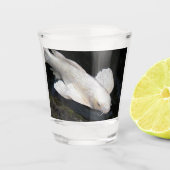 White Butterfly Koi Foto Shot Glas (Voorkant)