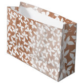 White Butterfly Pattern Groot Cadeauzakje (Voorkant Gekanteld)