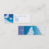 White Butterfly Skinny Cards Mini Visitekaartje (Voorkant / Achterkant)