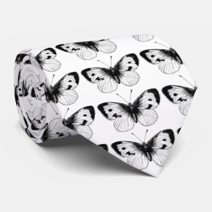 White Cabbage Butterfly Illustratie Stropdas