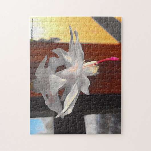 White Cactus Flower Legpuzzel (Verticaal)