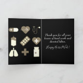 White Caduceus Happy Nurses Week Kaart (Binnen)