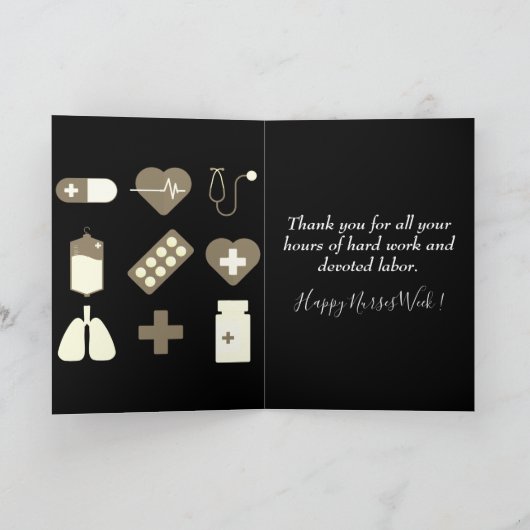 White Caduceus Happy Nurses Week Kaart (Binnen)