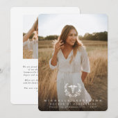 White Caduceus Medical School 2 Foto Afstuderen Aankondiging (Voorkant / Achterkant)