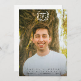 White Caduceus RN Registered Nurse Afstuderen Aankondiging