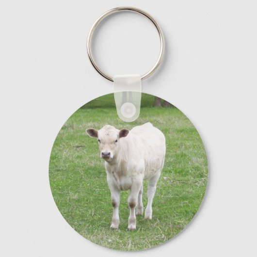 White Calf Keyring / Sleutelhanger (Voorkant)