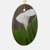 White Cali Lily Keramisch Ornament (Links)