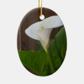White Cali Lily Keramisch Ornament (Achterkant)