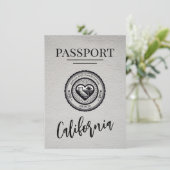 White California Passport Bewaar de datum Save The Date (Staand voorkant)