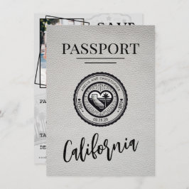 White California Passport Bewaar de datum Save The Date